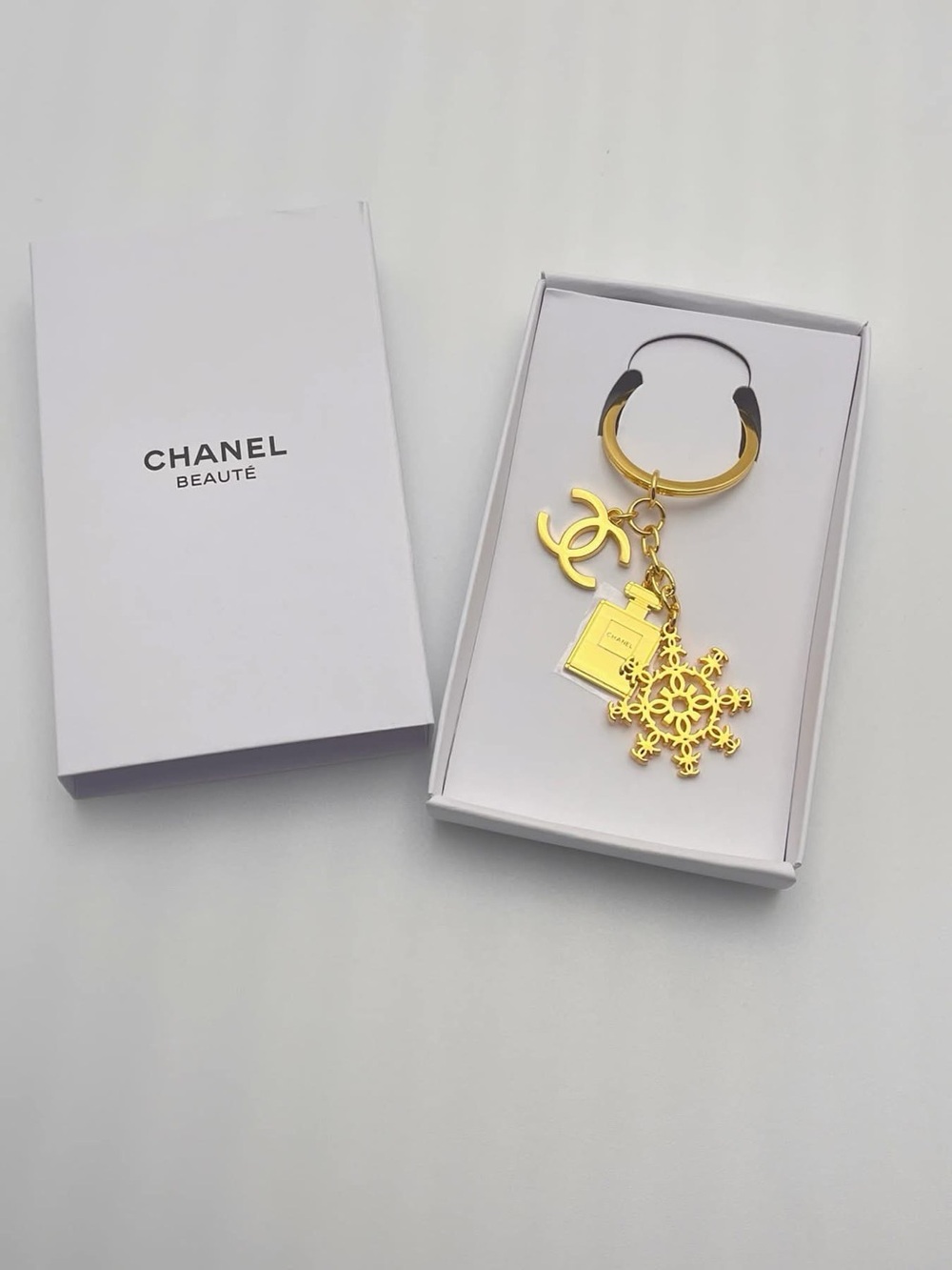 CC Gold-Tone Charm Key Ring